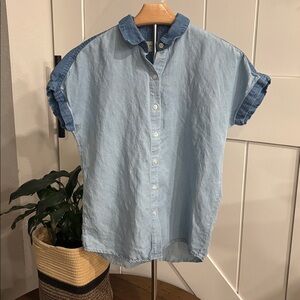 Marine Layer Light Blue Casual Button Down Shirt